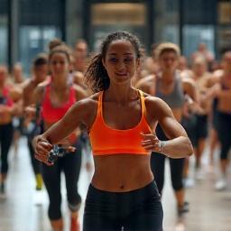 Energetic group HIIT class